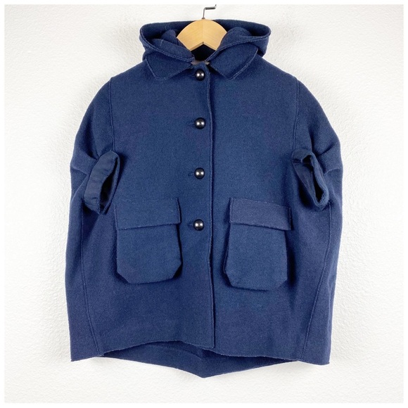 Lanvin Petite Navy Short Sleeve‎ Jacket Size 4 - Picture 1 of 8